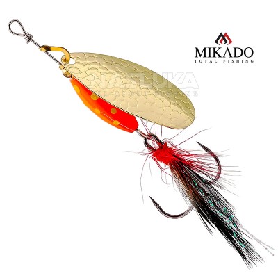 Въртяща блесна Mikado M-Grub, цвят Gold/Red Tiger