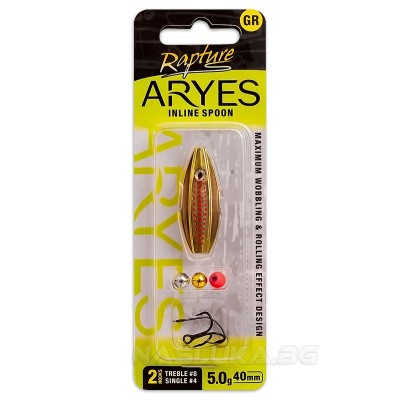 Блесна-клатушка за пъстърва Rapture Aryes Inline Spoon 4 см, 5 г, цвят GR