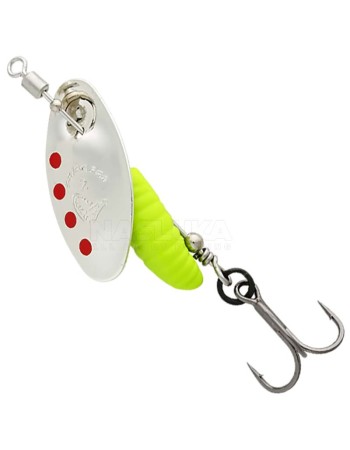 Въртяща блесна SG Grub Spinner, Silver Red Lime