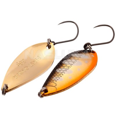Микроклатушка за пъстърва и костур Yarie First Order 3.6 г, цвят Gold A2