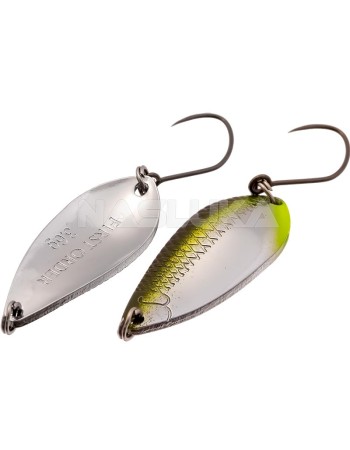 Микроклатушка за пъстърва и костур Yarie First Order 3.6 г, цвят Silver A5
