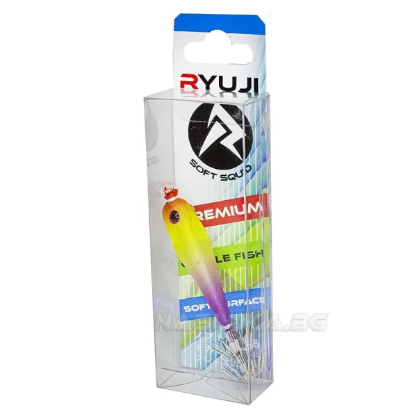 Калмарка Ryuji Soft Squid 7 см, 4.25 г, 01 Glow — снимка 3