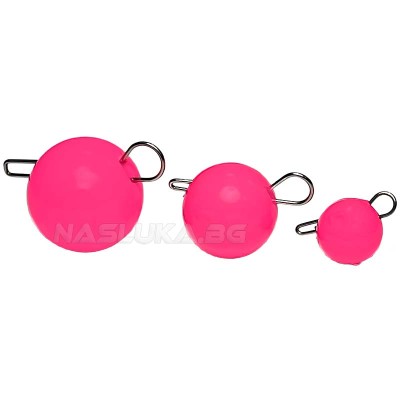 Кръгли чебурашки Life Orange Flexy Jig Head, Luminous Pink