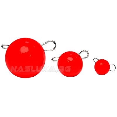 Кръгли чебурашки Life Orange Flexy Jig Head, Red