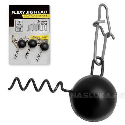 Чебурашки със спирала и карабина Life Orange Flexy Jig Head Screw, Black