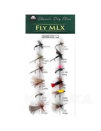 Комплект сухи мухи за риболов Mikado Fly Mix Classic Dry Flies, 12 бр.