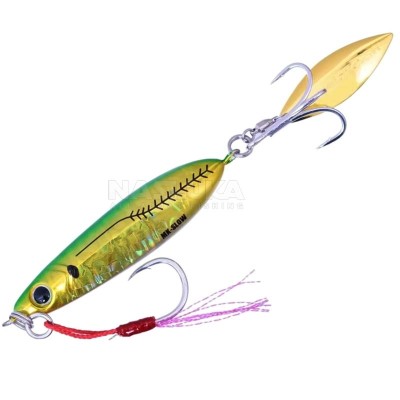 Морски джиг Major Craft Maki Jig Slow, цвят Green Gold Aji UV