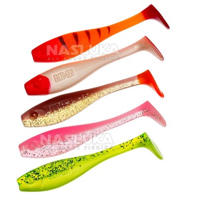 Силиконови примамки Delphin BOMB Fatty 10 см, MIX, 5 бр.