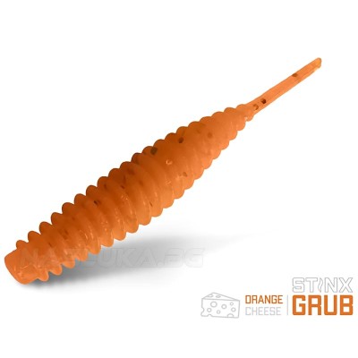 Силиконови примамки Delphin Stinx Grub 4 см, 20 бр., Orange Cheese