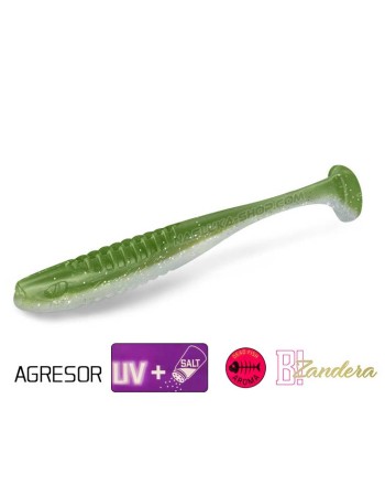 Силиконови примамки Delphin Zandera UVs, 5 бр., цвят Agresor