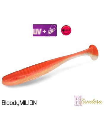 Силиконови примамки Delphin Zandera UVs, 5 бр., цвят Bloody Milion