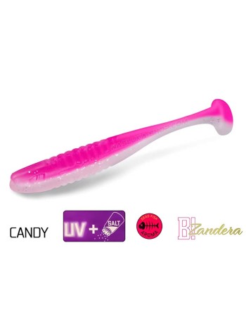 Силиконови примамки Delphin Zandera UVs, 5 бр., цвят Candy