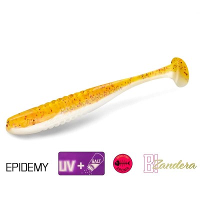 Силиконови примамки Delphin Zandera UVs, 5 бр., цвят Epidemy