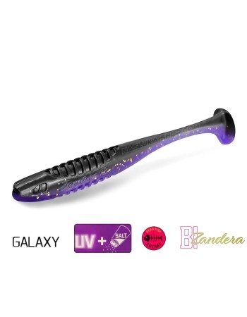 Силиконови примамки Delphin Zandera UVs, 5 бр., цвят Galaxy