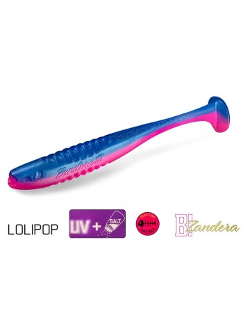 Силиконови примамки Delphin Zandera UVs, 5 бр., цвят Lolipop