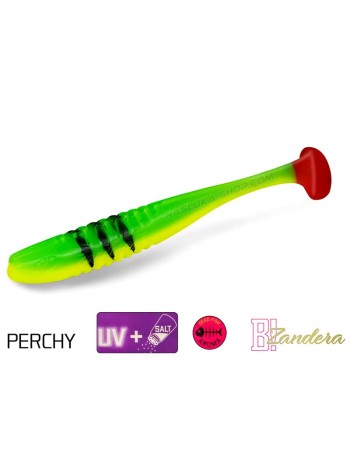 Силиконови примамки Delphin Zandera UVs, 5 бр., цвят Perchy