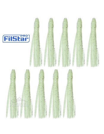 Силиконови октоподи Filstar Shirasu, Luminous Glitter, 10 бр.