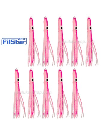 Силиконови октоподи Filstar Shirasu, Pink-Luminous Glitter, 10 бр.