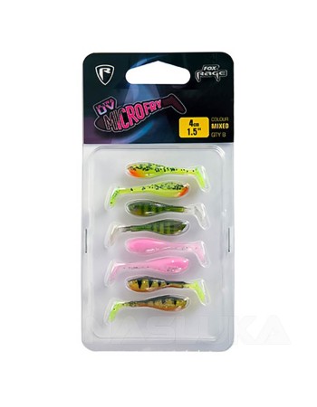 Комплект шадове Fox Rage Micro Fry UV 4 см, Mixed, 8 бр.