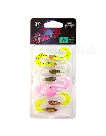 Комплект шадове Fox Rage Micro Grub Tail UV 4 см, Mixed, 8 бр.