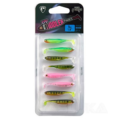 Комплект шадове Fox Rage Micro Tiddler Fast UV 5 см, Mixed, 8 бр.