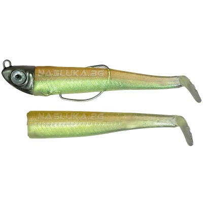 Комплект от Две тела с Джиг глава и Кука GT-Bio Roller Shad Combo, Clear Wagasagi