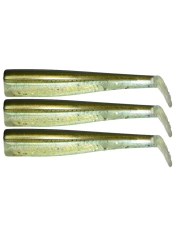 Комплект силиконови тела GT-Bio Roller Shad, Kaki Sandeel