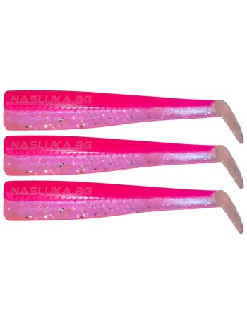 Комплект силиконови тела GT-Bio Roller Shad, Rose Fluo UV