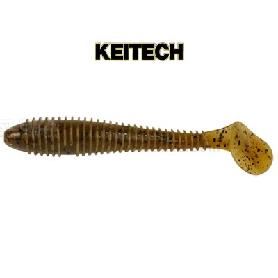 Силиконови примамки в пакет Keitech Swing Impact 5 см, 12 бр., цвят 401T Green Pumpkin/Chartreuse