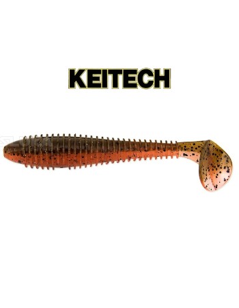 Силиконови примамки в пакет Keitech Swing Impact 11.4 см, 6 бр., цвят 438T Green Pumpkin Fire