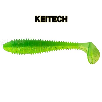 Силиконови примамки в пакет Keitech Swing Impact 5 см, 12 бр., цвят 424T Lime/Chartreuse
