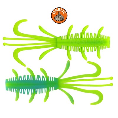 Силиконови примамки за риболов на пъстърва Kinetic NYX Baby Blue/Chartreuse 6.5 см, 10 бр.