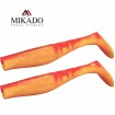 Сет от 2 броя силиконови шадове Mikado Fishunter, Fluo Mix, цвят Flame