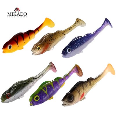 Микс от силиконови шадове Mikado Real Fish Perch 6.5 см, 6 бр.