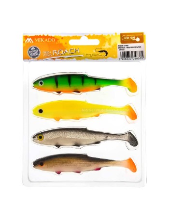 Микс от силиконови шадове Mikado Real Fish Roach 10 см, 4 бр.