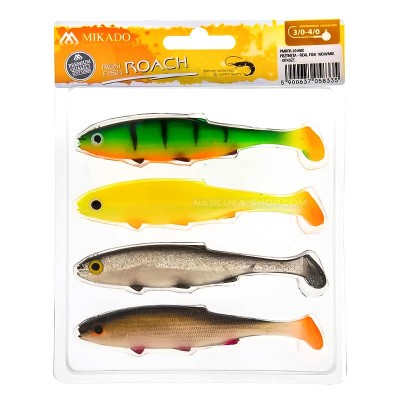 Микс от силиконови шадове Mikado Real Fish Roach 10 см, 4 бр.