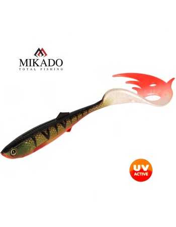 Сет от 2 силиконови примамки Mikado Sicario Pike Tail 14 см, цвят Bloody Perch