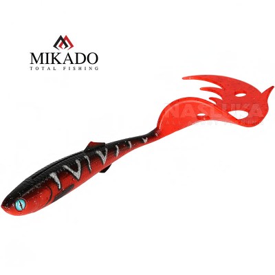 Силиконова примамка Mikado Sicario Pike Tail 24 см, цвят Red Tiger