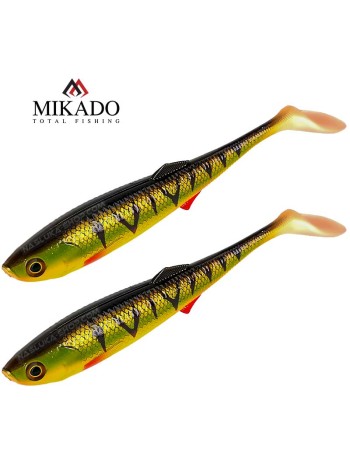 Сет от 2 бр. силиконови шадове Mikado Sicario 14 см, цвят Bloody Perch