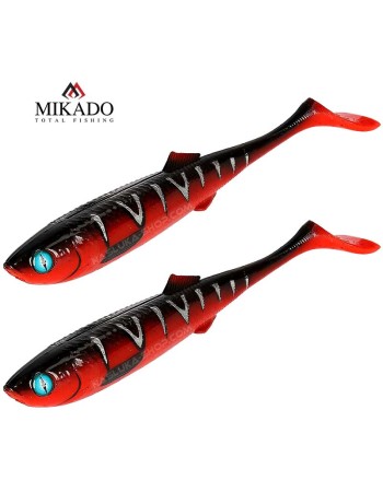 Сет от 2 бр. силиконови шадове Mikado Sicario 14 см, цвят Red Tiger