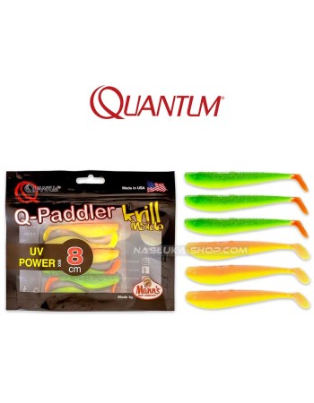 Сет силиконови шадове Quantum Q-Paddler Shad, UV Power, 8 см, 6 бр.