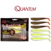 Сет силиконови шадове Quantum Q-Paddler Shad, Motoroil-Citrus Mix, 8 см, 6 бр.