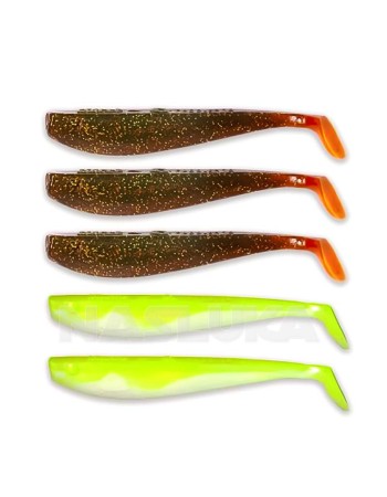 Сет силиконови шадове Quantum Q-Paddler Shad, UV Power Mix, 10 см, 5 бр.