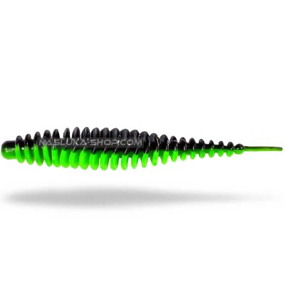 Силиконови ароматизирани примамки Magic Trout T-Worm I-Tail, Neon Green Black