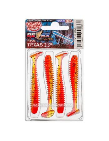 Сет от 4 бр. силиконови примамки Relax Texas Laminat Blister 6 см, цвят L398