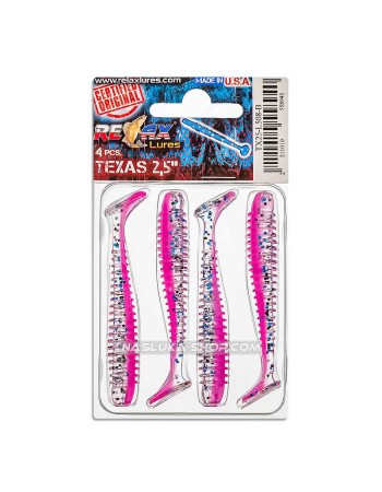 Сет от 4 бр. силиконови примамки Relax Texas Laminat Blister 6 см, цвят L508