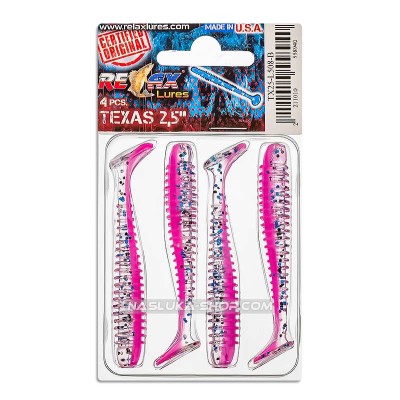 Сет от 4 бр. силиконови примамки Relax Texas Laminat Blister 6 см, цвят L508