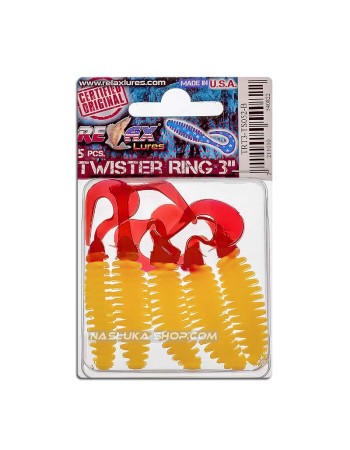 Сет от 5 бр. силиконови примамки Relax Turbo Twister Standard Blister 6.5 см, цвят TS052
