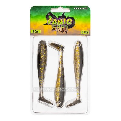 Силиконови шадове Ryuji Panic Shad 9 см, 3 бр., цвят Black Gold