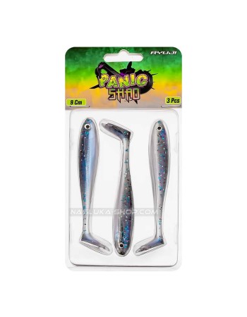 Силиконови шадове Ryuji Panic Shad 9 см, 3 бр., цвят Blue Glit